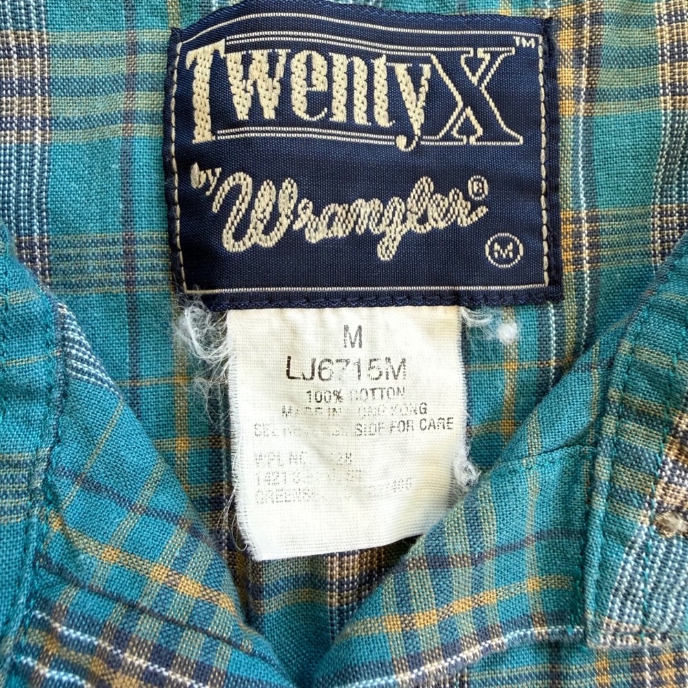 Wrangler Twenty X Womens Blue Plaid Sleeveless Button Down Western Shirt LJ6715M - Picture 3 of 5